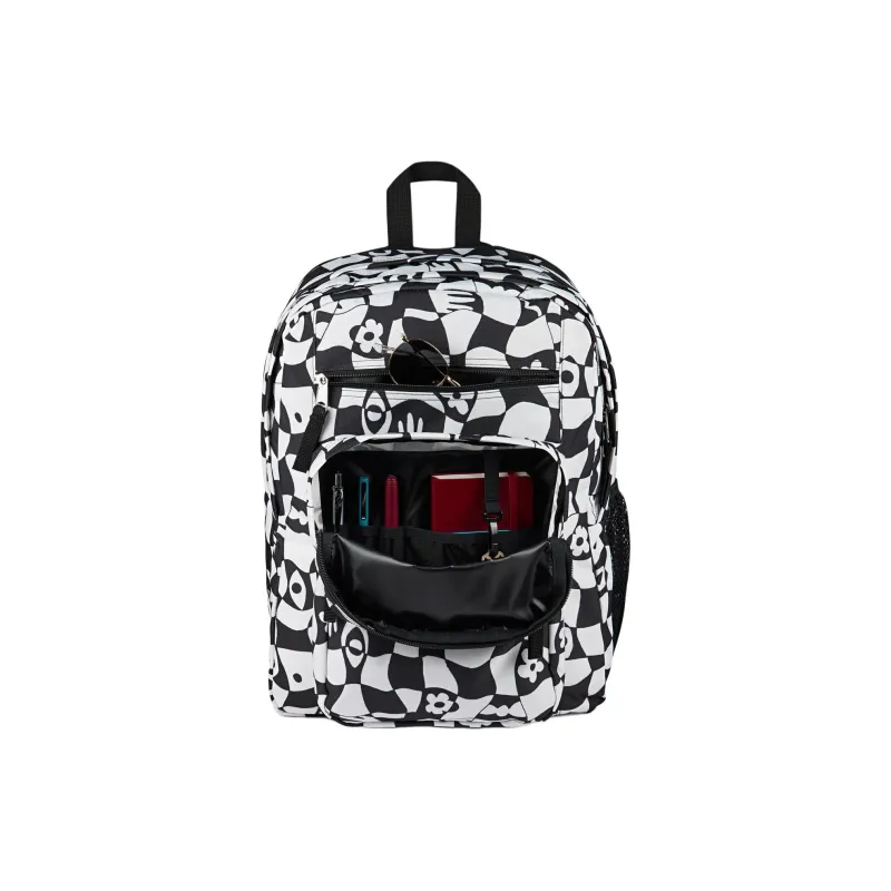 JanSport Polyester Backpack Unisex Black & White-5