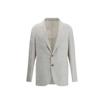 Brunello Cucinelli Check pattern Linen Blazer