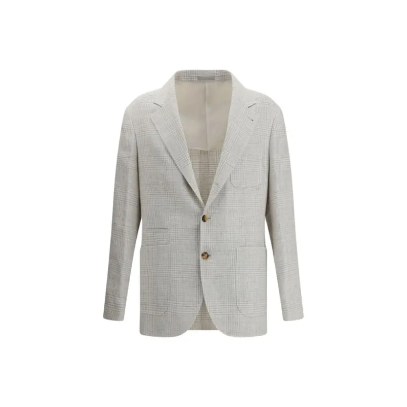 Brunello Cucinelli Check pattern Linen Blazer-0
