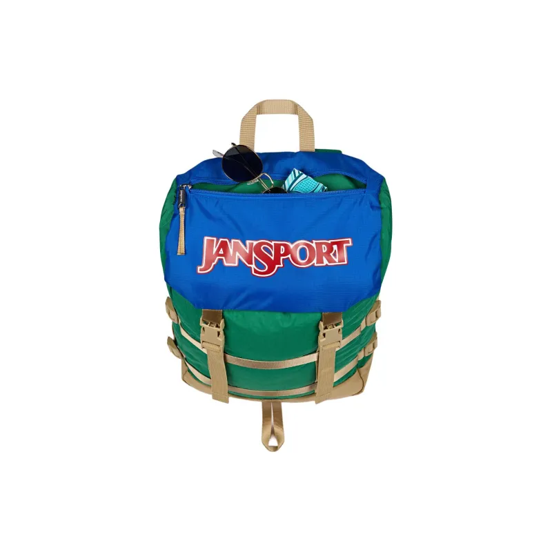 JanSport Recycled Polyester Backpack Unisex Green & Khaki-4