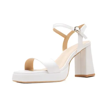 GOSO One Strap Sandals 8.5CM Women's White