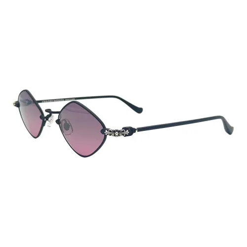 Chrome Hearts Titanium Silver Irregular Shape Sunglasses Men's Black