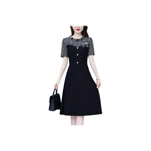 Flowers In Water Short Sleeved Dress Women's