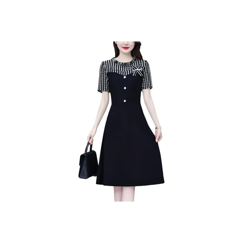 Flowers In Water Short Sleeved Dress Women's-0