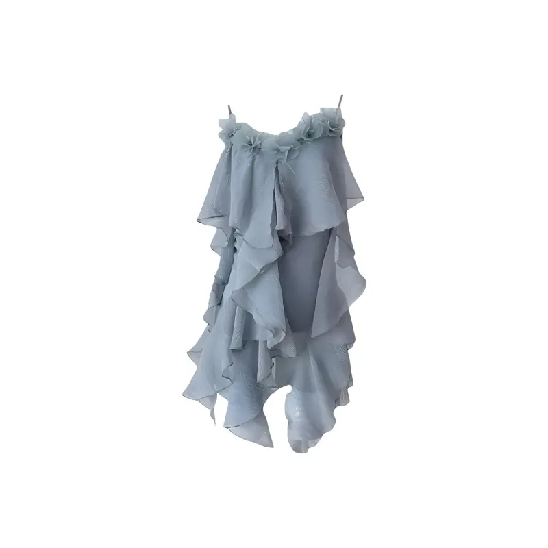 Mu Xiao Xin Slip Dresses Women's Blue-0