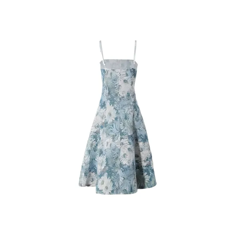 Mu Xiao Xin Slip Dresses Women's Blue-1