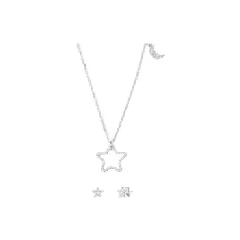 COACH Brass, Glass, Titanium, Zircon Necklaces Women's Silver