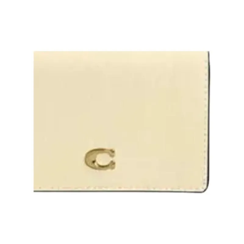 COACH Leather Card Holder Unisex Brass-2