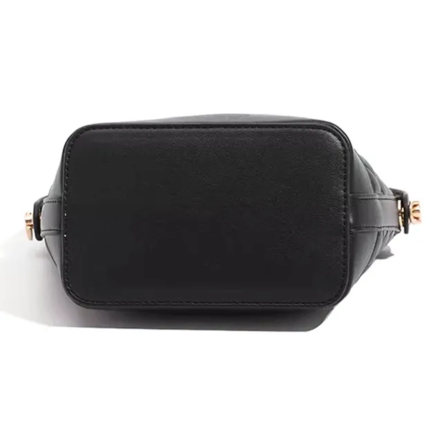 CLEVER& KETCH PU One Shoulder Bucket Handbag Women's Black/White-3