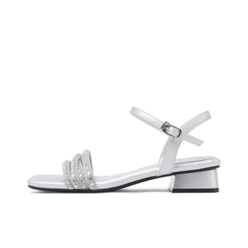 CAMEIDO One Strap Sandals Women's Silver