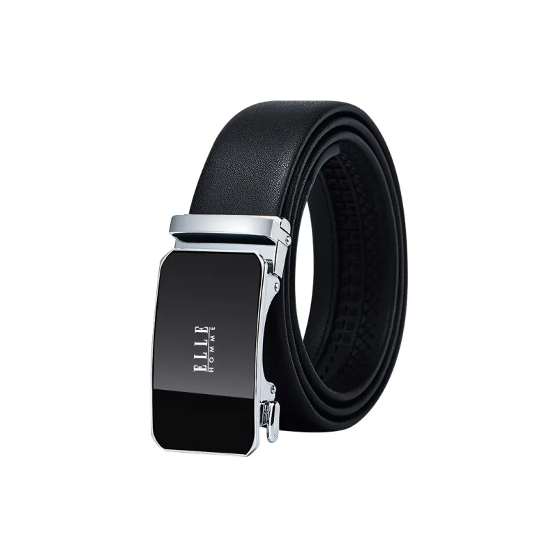 ELLE HOMME Top Grain Cow Leather Belts Men's Gunmetal, Gold, Silver Width 3.5cm-7