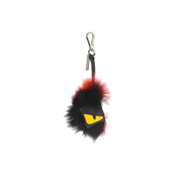 FENDI Fox Fur Keychains Unisex Red