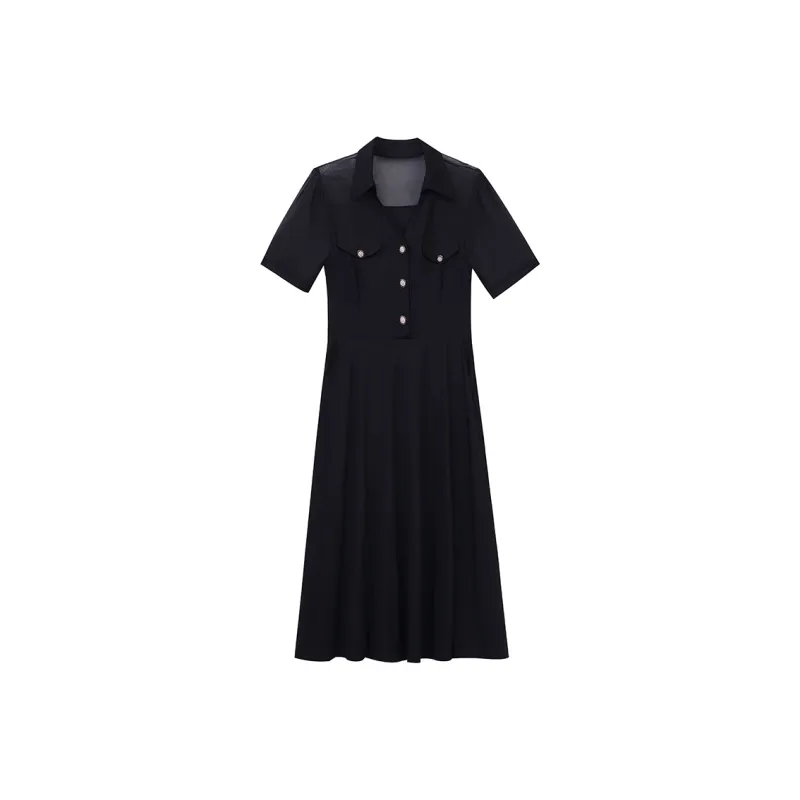 Flowers In Water Short Sleeved Dress Women's-2
