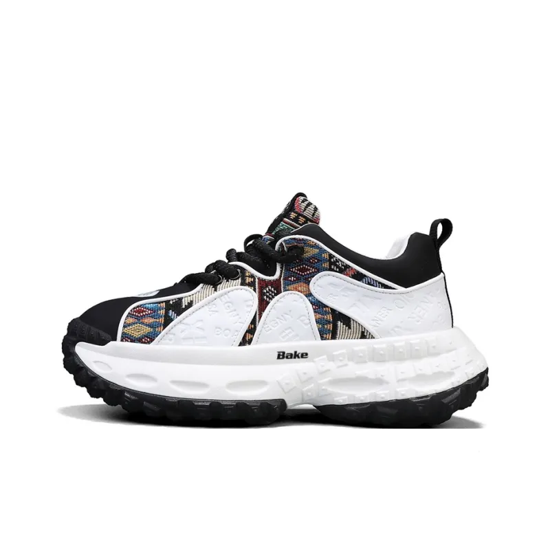 BAKE Breathable Height Increase Low Top Chunky Sneakers Men's-0
