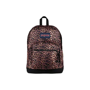 JanSport Suede Backpack Unisex Leopard Print