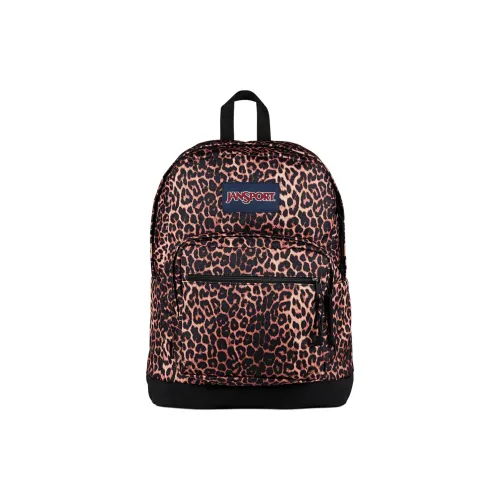 JanSport Suede Backpack Unisex Leopard Print