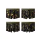 4-Pack[Heart Black Yellow+Black Yellow 0+Black Yellow 0+Line Black Yellow]