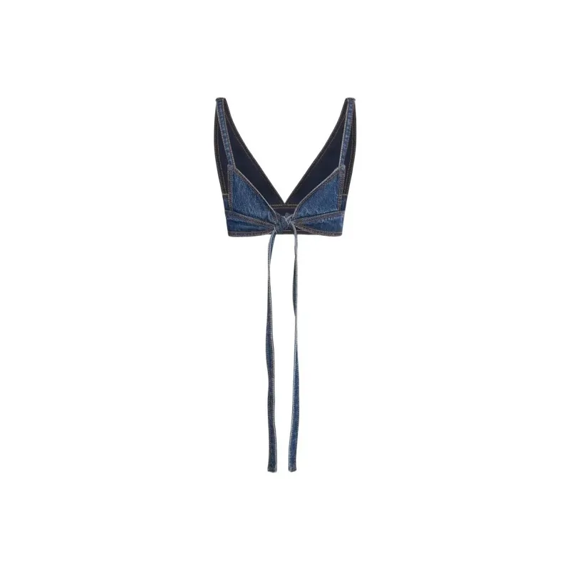 Pegaso Embroidered Denim Bralette-1