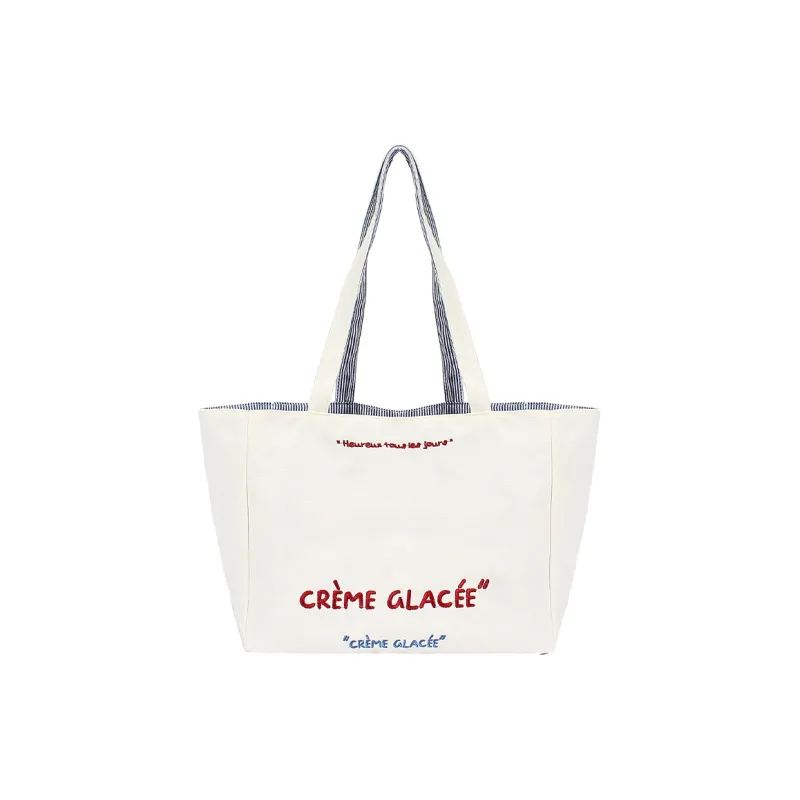 RIVMIND Canvas Tote Bag, Shoulder Bag Regular Women's Blue/Red-10
