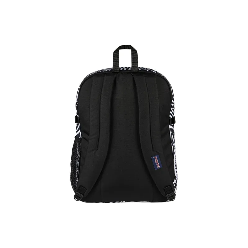 JanSport Recycled Polyester Backpack Unisex Black & White-4