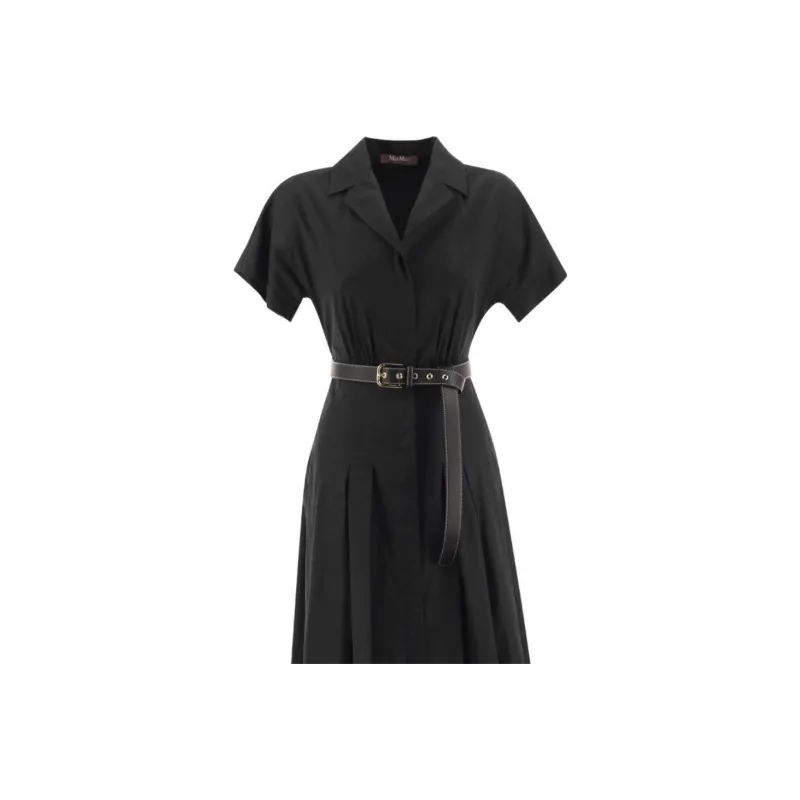 MaxMara Studio Short Sleeved Dress Women's Black-4