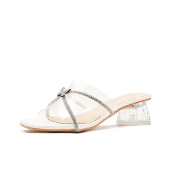 GOSO Rubber Sole Abrasion Resistant Slide Slippers Women's Ecru