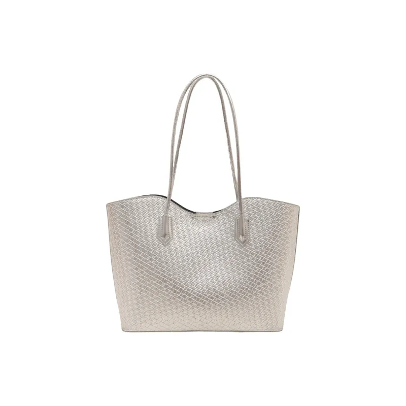 Kewuku PU Shoulder Bag Unisex Ecru/Silver/Black/Coffee-5