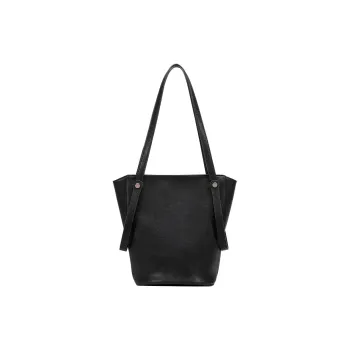 H YXIANG Microfiber Synthetic Leather Bucket Bag Handbag Women's Black