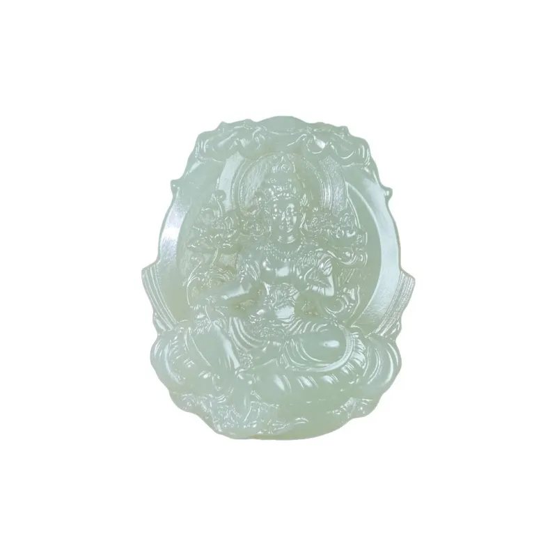 BUDOUXIAOAI Pendants White Jade/Pale Greenish White Jade Unisex-0