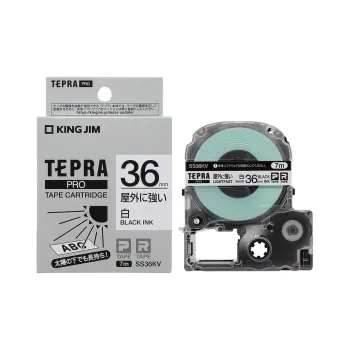 KING JIM Tepra PRO Tape Cartridge Packing Design, Outdoor Power Label 36mm Length 7m SS36KV Stationery Tape