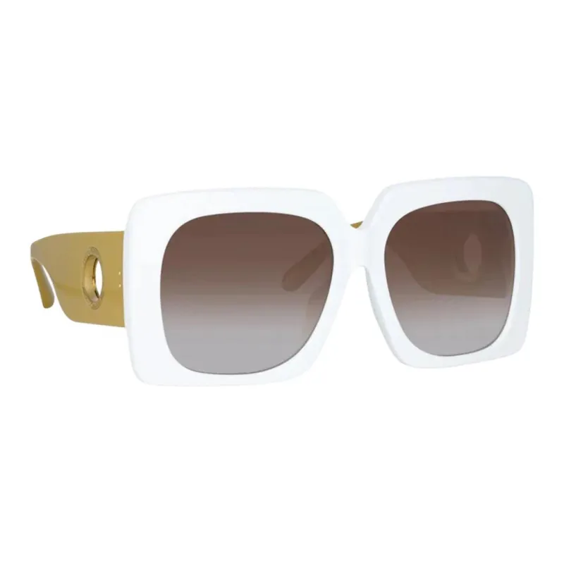 Linda Farrow Acetate Square Sunglasses Women's White-1