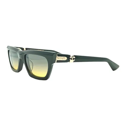 Chrome Hearts Acetate Silver Square Sunglasses Women's Black