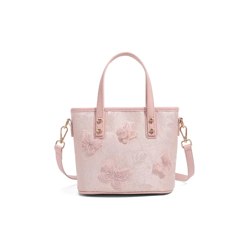CLEVER& KETCH PU Shoulder Bag, Crossbody Bag, Handbag Women's White/Pink/Black-5