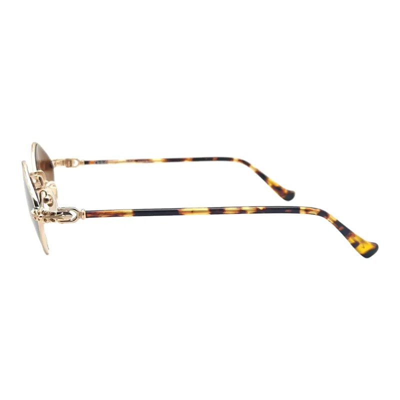 Chrome Hearts Titanium Acetate Silver Irregular Shape Sunglasses Men's Tortoiseshell-2