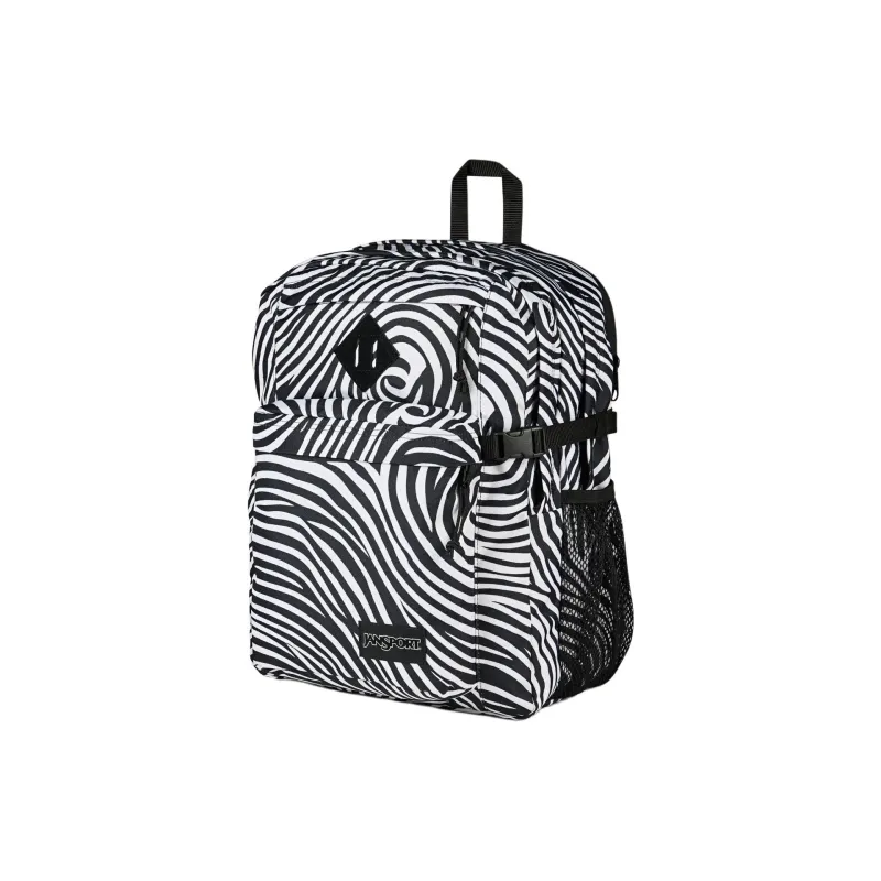 JanSport Recycled Polyester Backpack Unisex Black & White-1