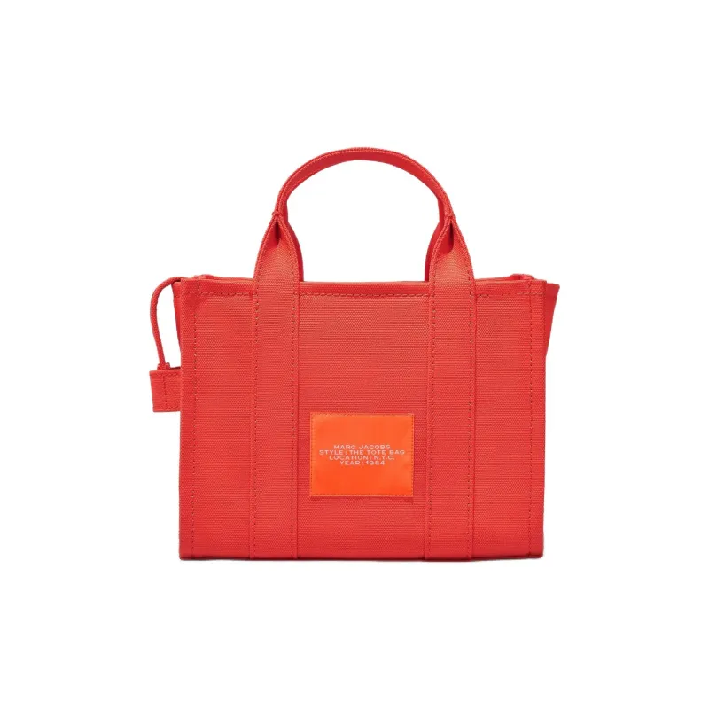MARC JACOBS Cotton Canvas Tote Bag, Shopping Bag, Shoulder Bag, Handbag Trumpets Women's Orange-3
