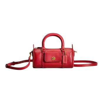 COACH Barrel Glove Tanning Shoulder Bag Crossbody Bag Handbag Small Size Women's Brass Stacked Apple