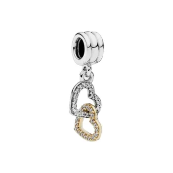 Pandora Zircon 925 Sterling Silver 14K Gold Jewelry Accessories Unisex Silver
