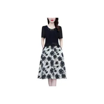 Flowers In Water Short Sleeved Dress Women's