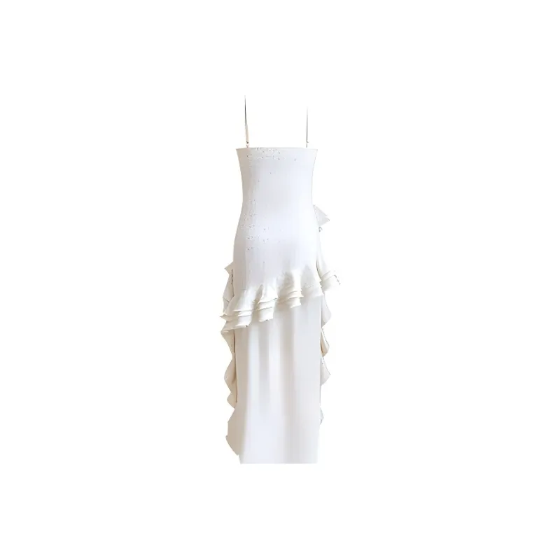 Mu Xiao Xin Slip Dresses Women's White-1