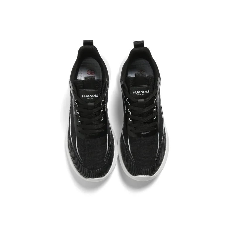 HUANQIU Slip Resistant, Abrasion Resistant, Breathable Low Top Training For Long Distance Running Shoes Men's Black-4
