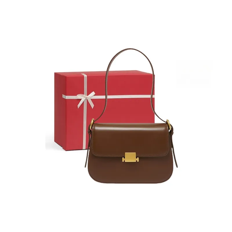 CNNCOO Cow Leather Crossbody Bag, Shoulder Bag Women's Chestnut Coffee-0