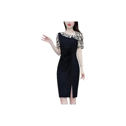 Flowers In Water Short Sleeved Dress Women's