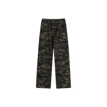 OPMO Casual Pants Unisex Camouflage Yellow