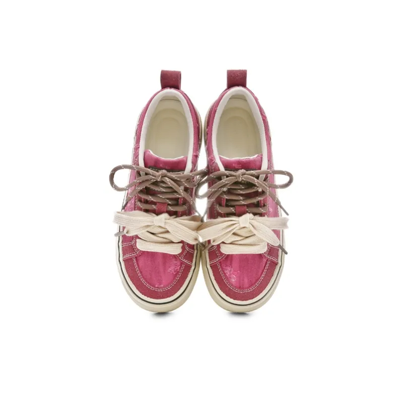 Ordifen Low Top Canvas Shoes Women's Dragon Fruit Red-2