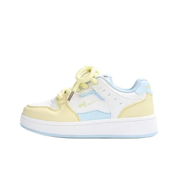 RENBEN Balanced Lightweight Low Top Skateboard Shoes Women's Yellow Blue