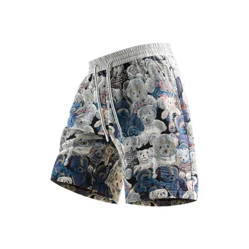 JIMI&JONS Casual Shorts Unisex Blue Bear