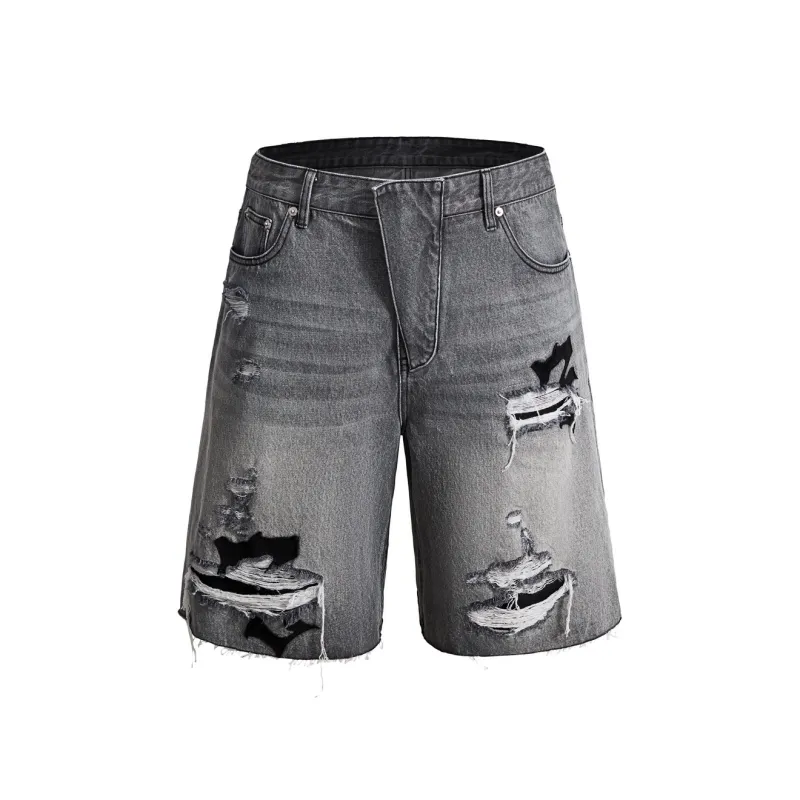 WILDX Denim Shorts Unisex French Work Gray-0