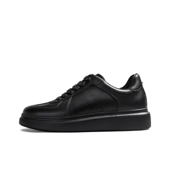 THOM WILLS Trendy Fashion Black Warrior German Army Trainers Low Top Skateboard Shoes Men's Black