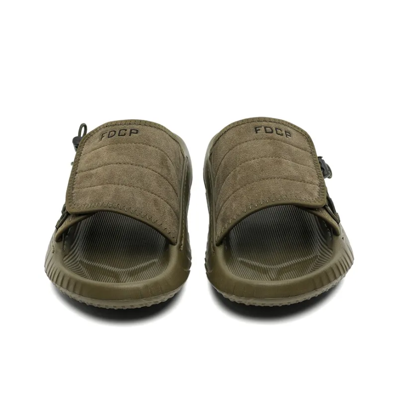 LUOMAIKE Rubber Sole Slip Resistant Slide Slippers Men's Olive Green-3